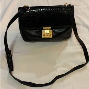 BALLY REAL  AUTHENTIC BLACK ALLIGATOR CROSSBODY